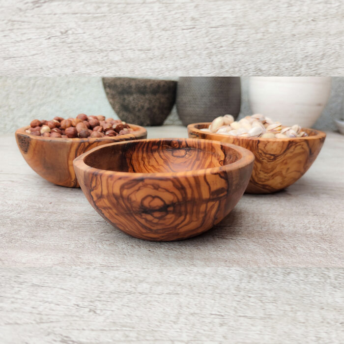Olive wood bowls round