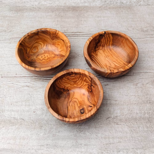 Bols en bois d'olivier ronds