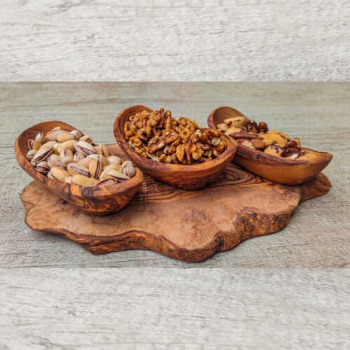 Olive wood bowls rustic