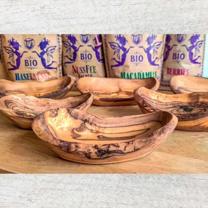 Olive wood bowls rustic